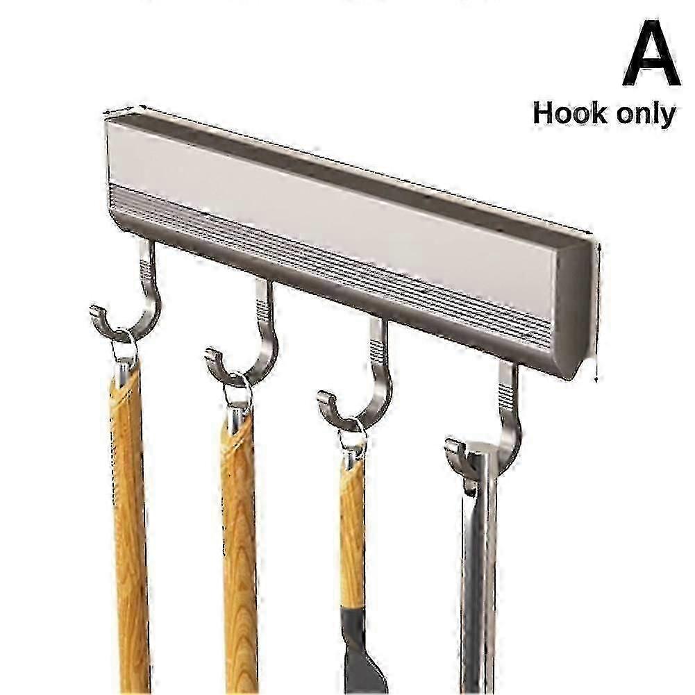 Self Adhesive Hooks Rack Wall Mounted Kitchen Utensils Storage Row Hook Holder