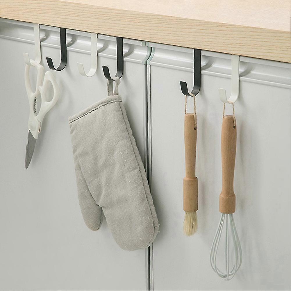 Multi-Purpose Hooks Kitchen Cabinet Door Back Hanging Rack Hook White