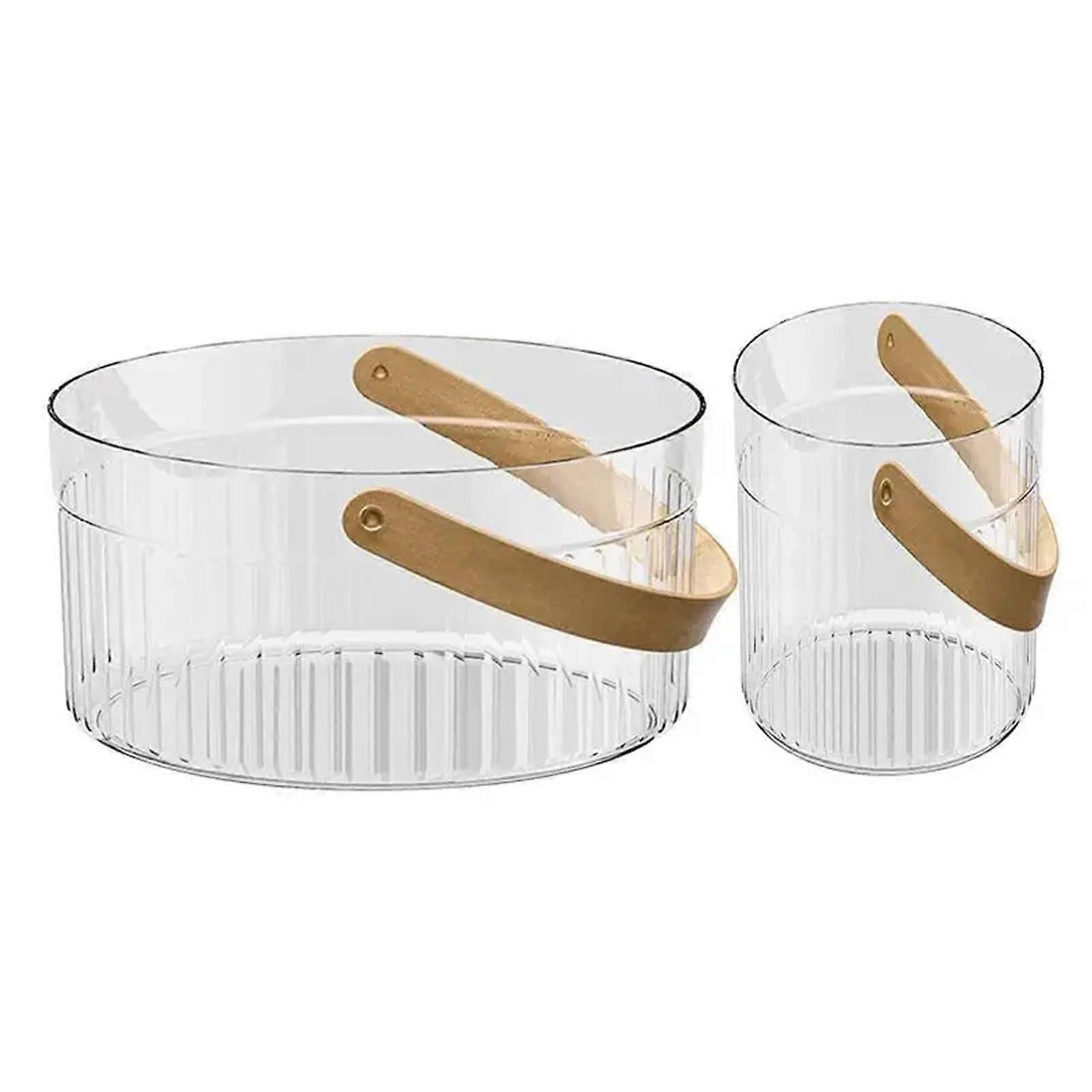 Beverage Tub Set of 2 Large Transparent Plastic Ice Buckets for Beer and Drinks at Parties
