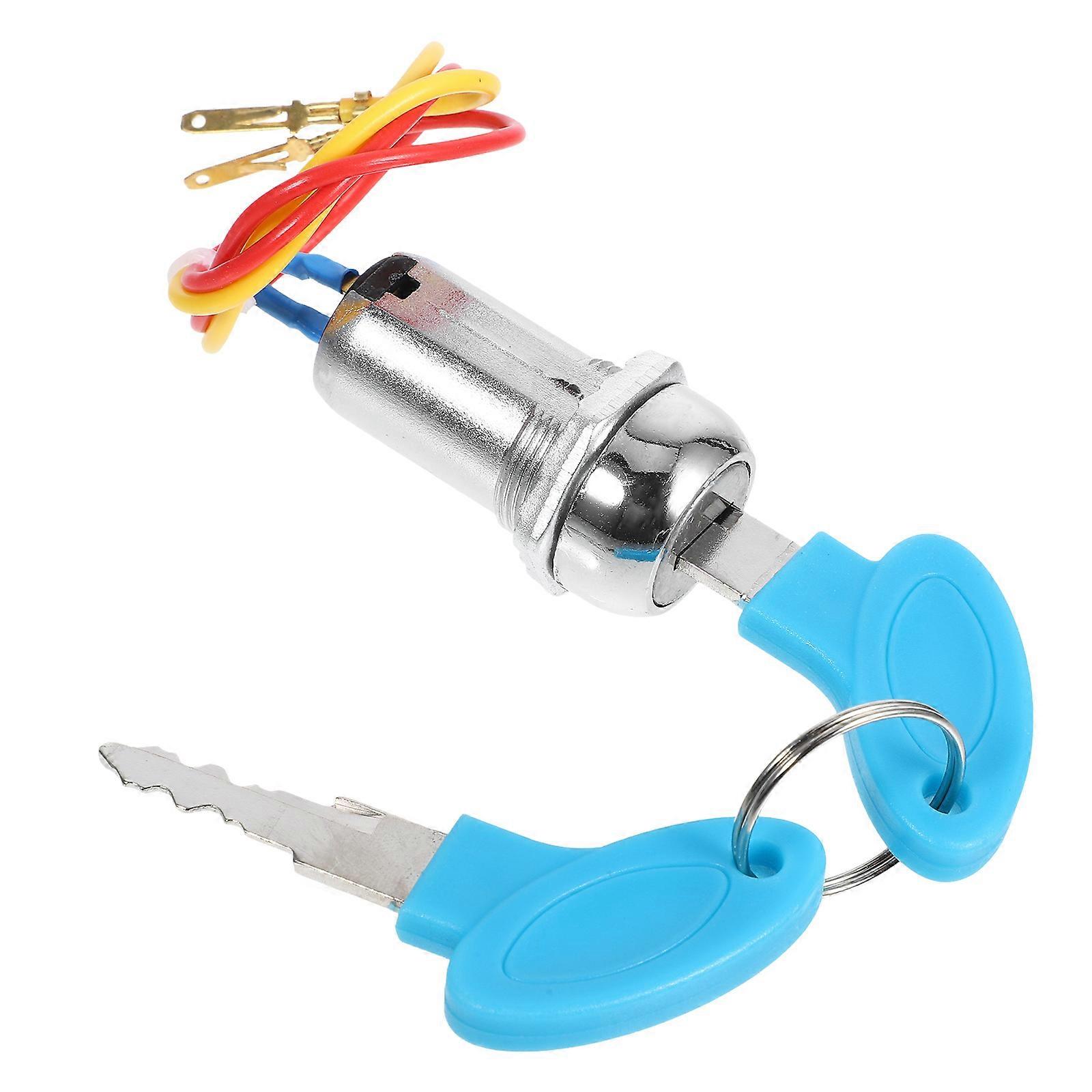 Keyed Starter Switch 2 Wires 1 Set Ignition Switch for Electric Scooter ATV Replacement