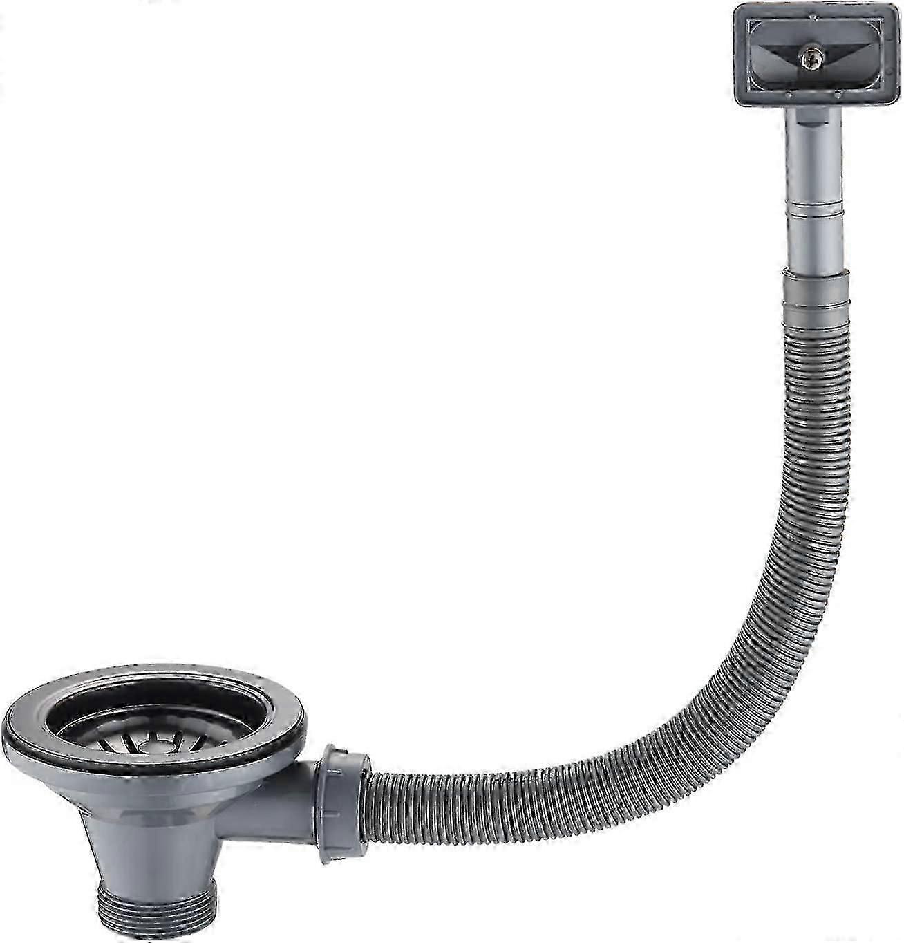 Stainless Steel Kitchen Sink Waste With Square Overflow 114 Mm