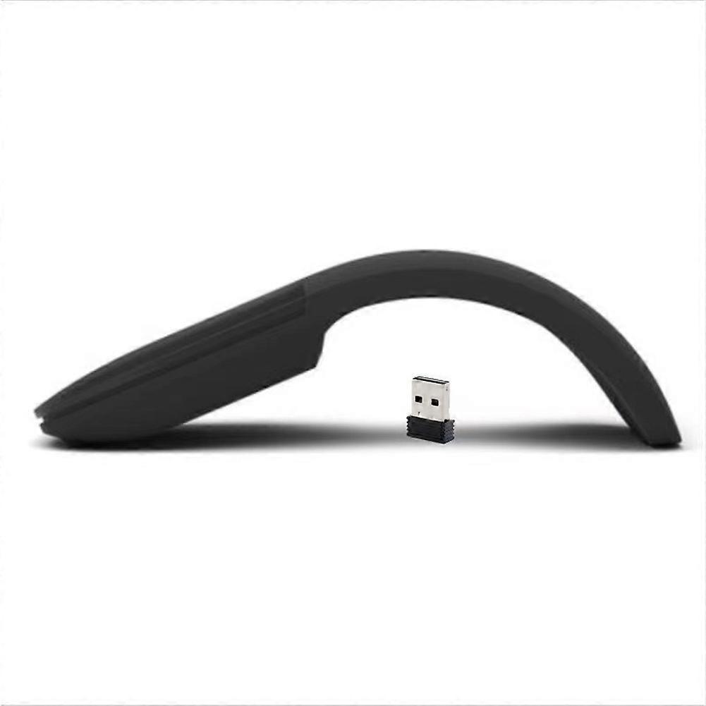 Wireless Mouse Foldable Arc Touch Mause Ultra-Thin Mute Office for PC Laptop Black