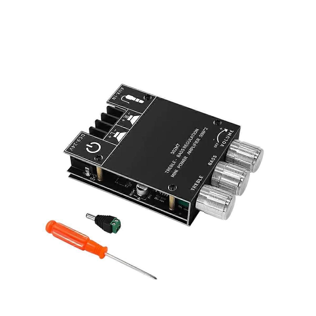 Bluetooth Subwoofer Amplifier Board 2x50W Bluetooth 5.0 Stereo Audio Amp for Car and Home