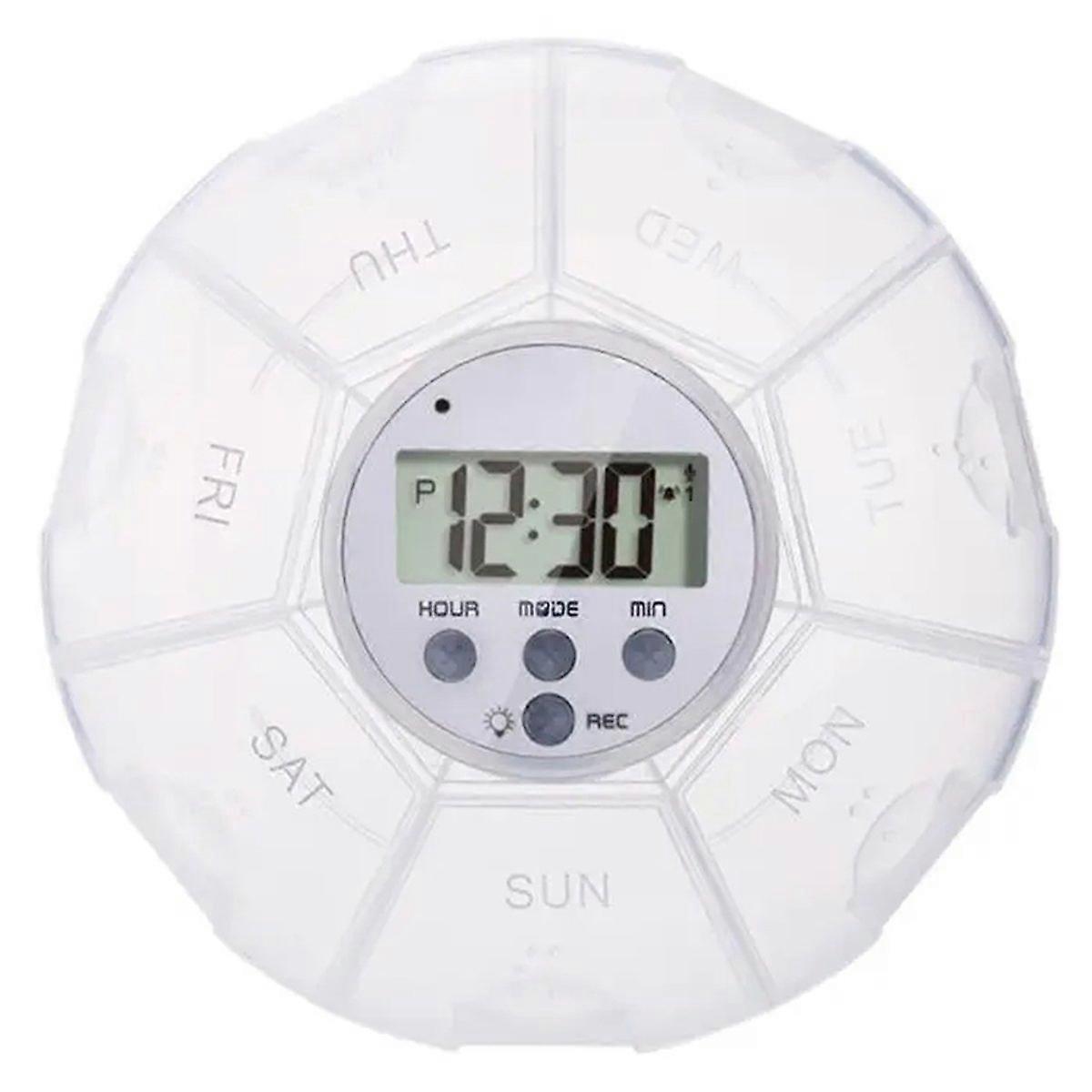 Automatic Medication Dispenser Pill Reminder Organizer with Timer Recording Function 7 Compartments Organizer Box