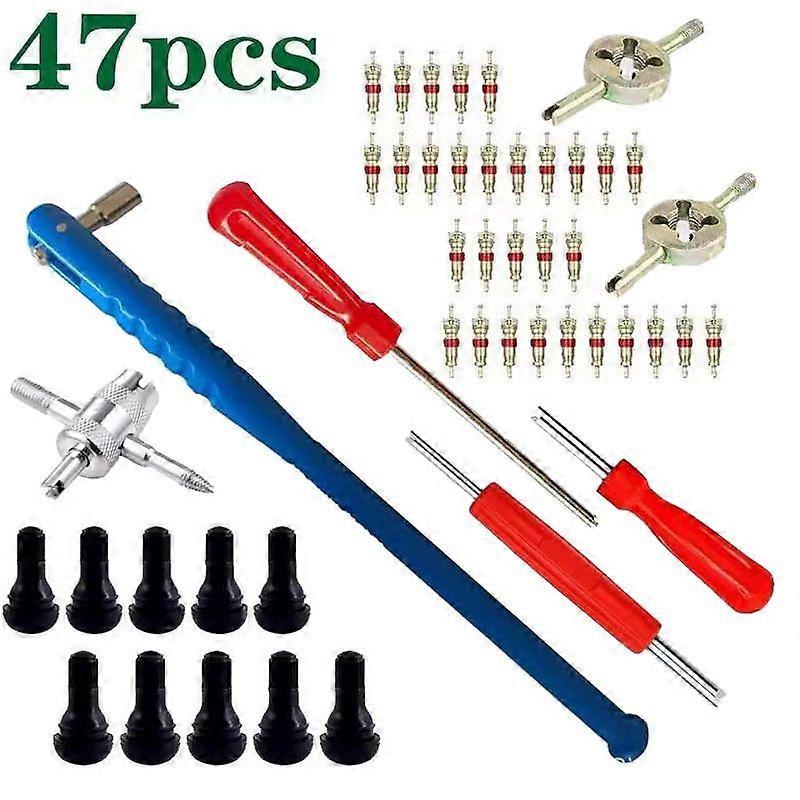 47 PCS TR412 Däckventil Stamavdragare Verktygssats - Perfekt för bil, lastbil, motorcykel
