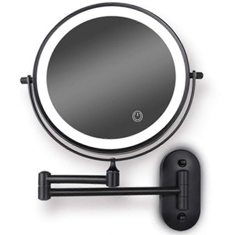 8 Inch LED Wall Mounted Makeup Mirror, Double Sided 1X/10X Magnification, 360° Swivel, Touch Sensor, 3 Color Dimmable Light, USB Rechargeable