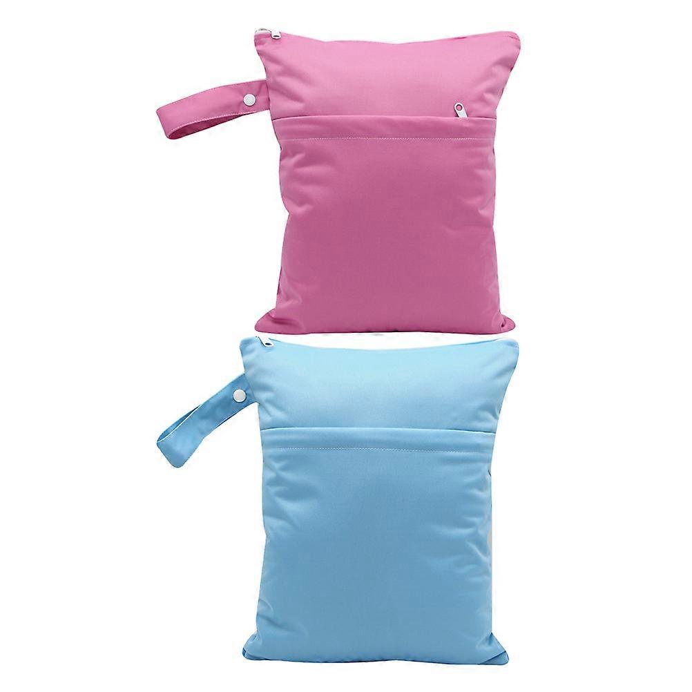 Diaper Wet Dry Bag Wet Bag with Two Zippers for Storage 4Pcs Assorted Color