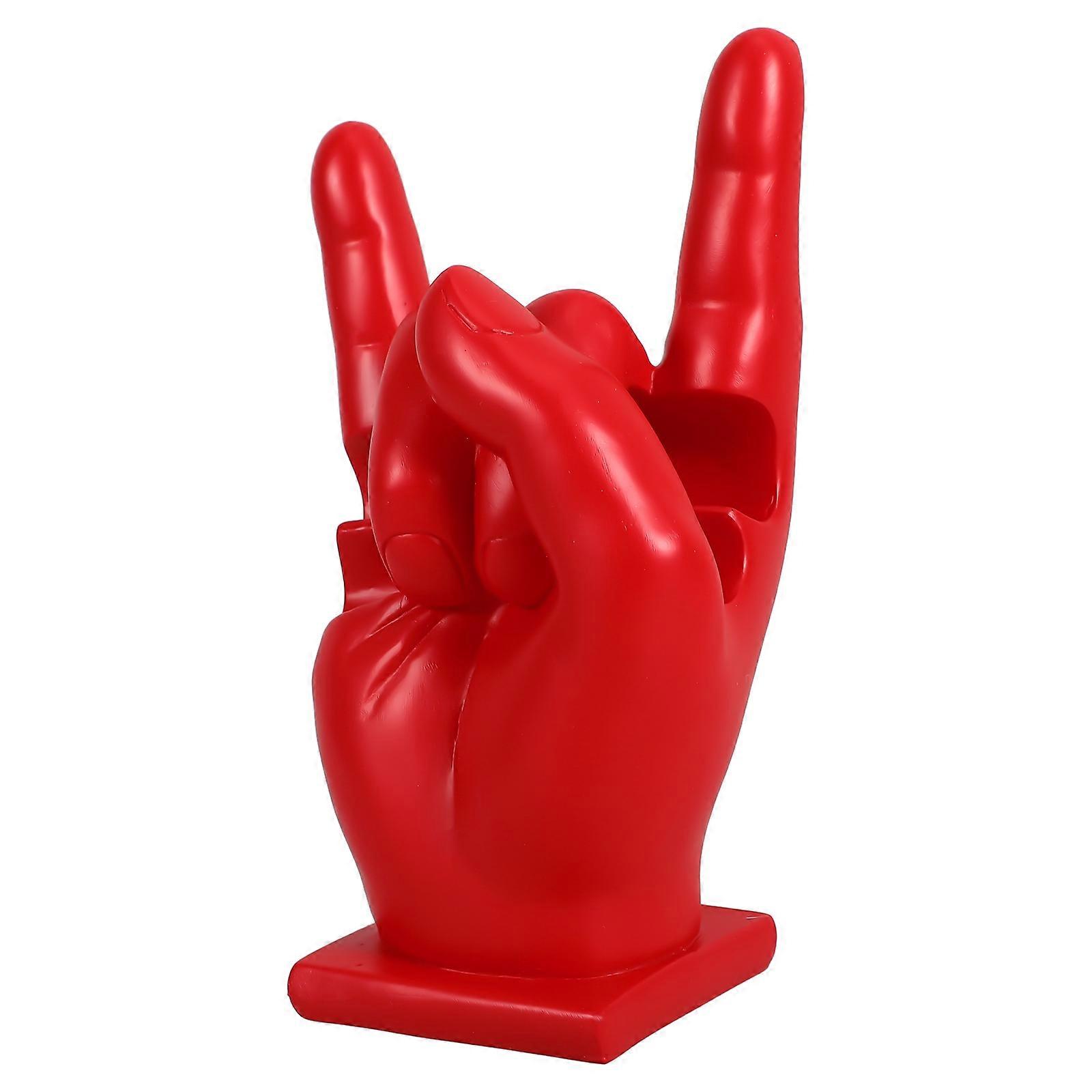 Drumstick Holder Red Resin Hand Shaped Drumstick Display Stand for