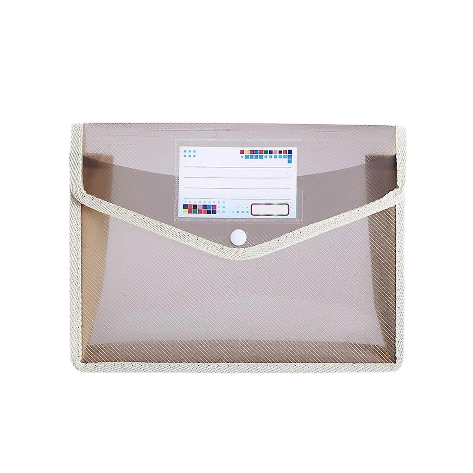 Expanding Clear Document Folders, Large Capacity Plastic Poly Envelopes with Label Pocket & Snap Button for Home/Office, A4/Letter Size (Gray)