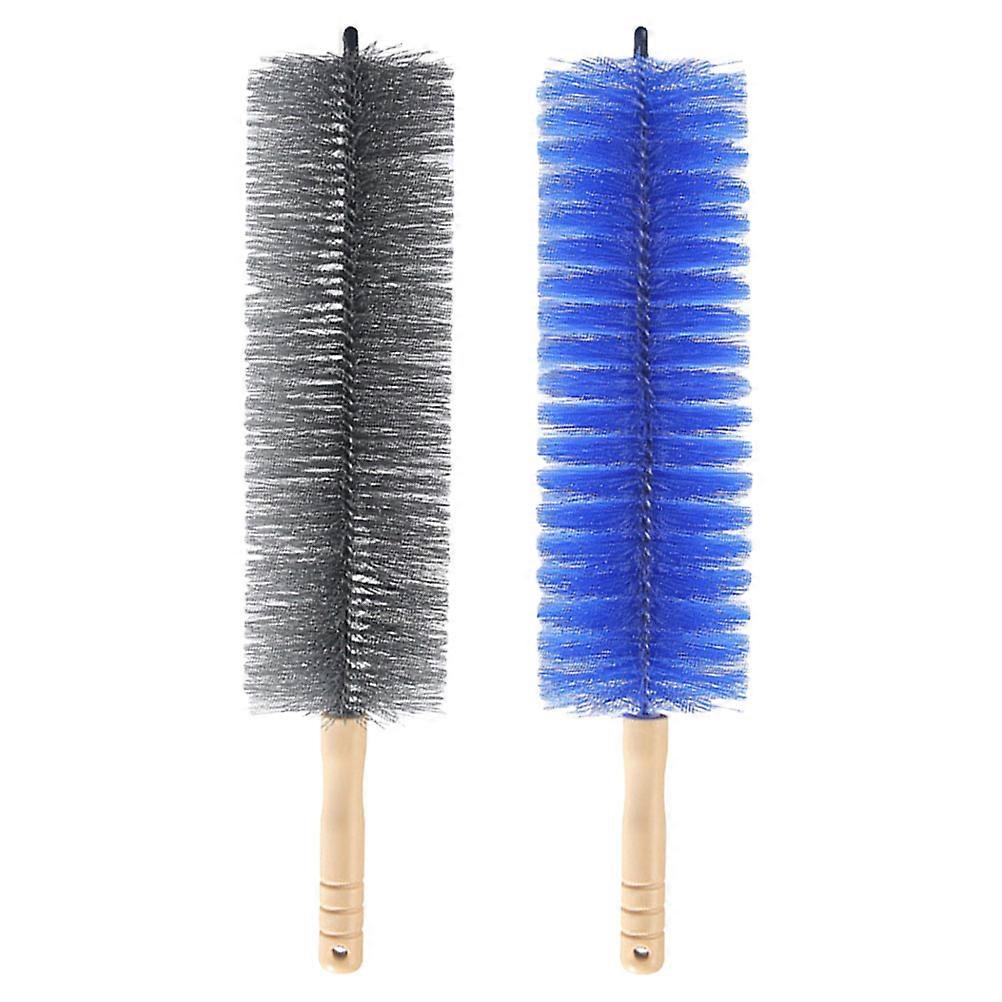 Flexible Fan Cleaning Brush Cobweb Duster Wood Material 2Pcs