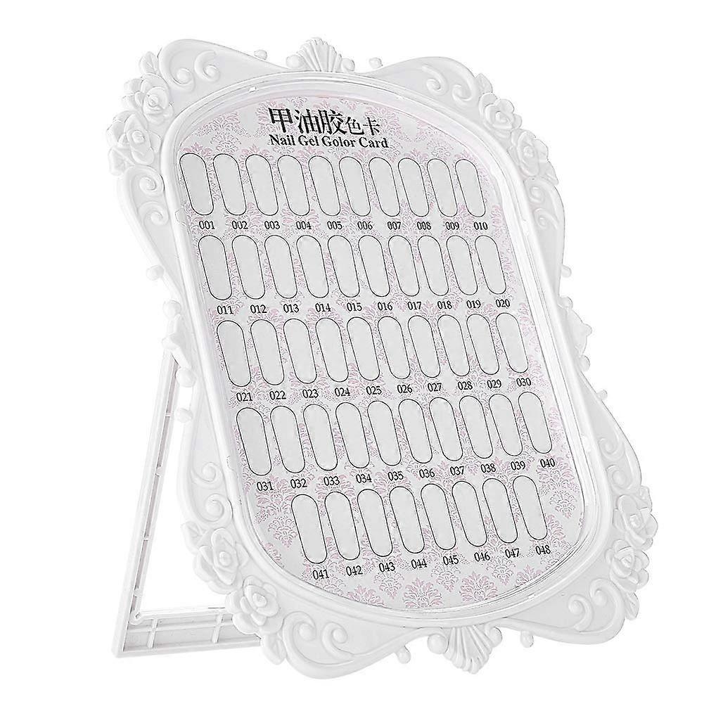 Nail Art Display Stand with Magnetic Tip Holders, 48Color Gel Polish Palette for Salon Manicure