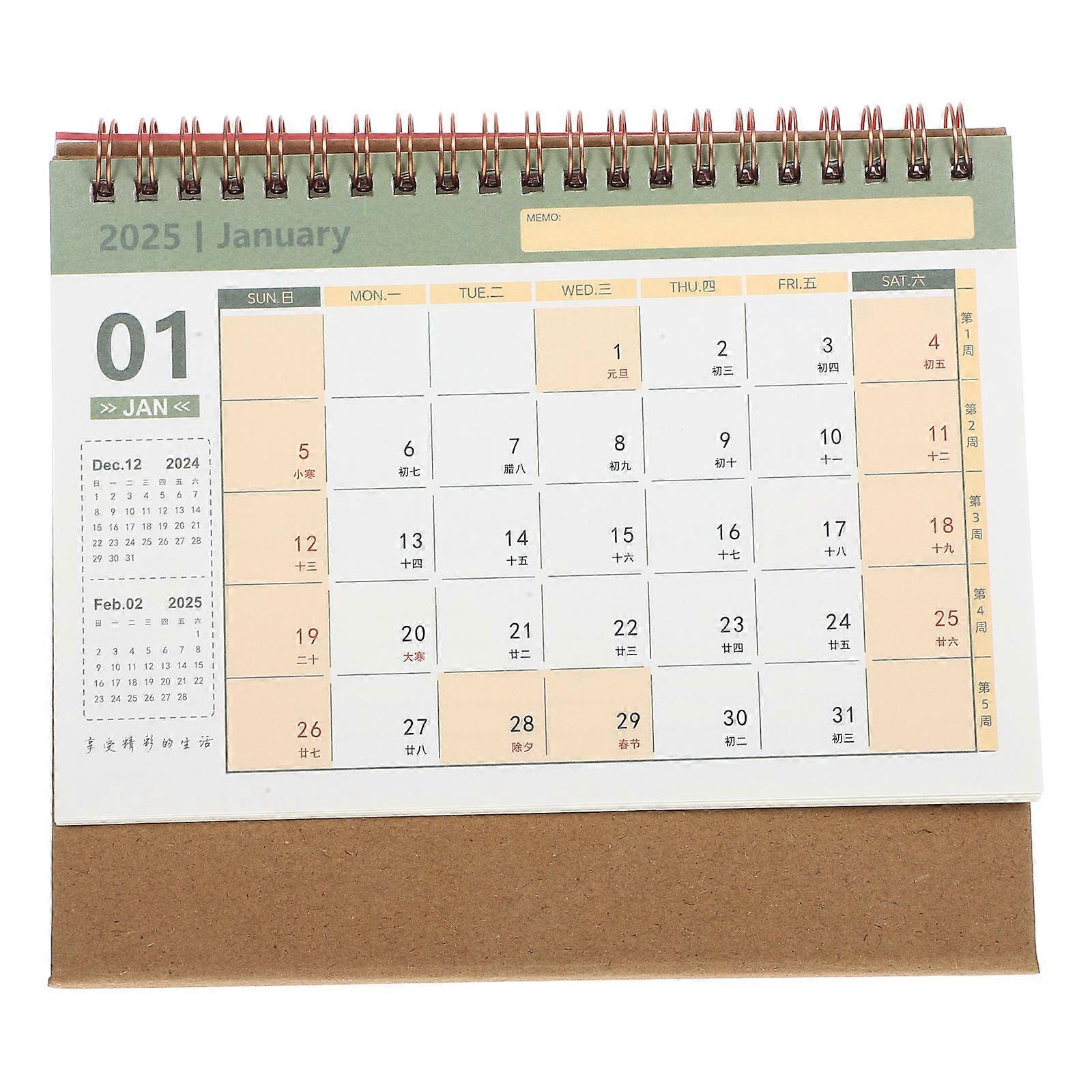 Decorative Desk Calendar for Reminding Use Spiral Binding Quantities