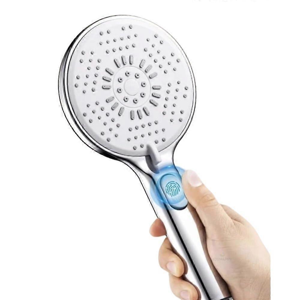 Pressure Handheld Shower Head with OneClick Stop, 6 Adjustable Modes, Powerful Water Saving Spray