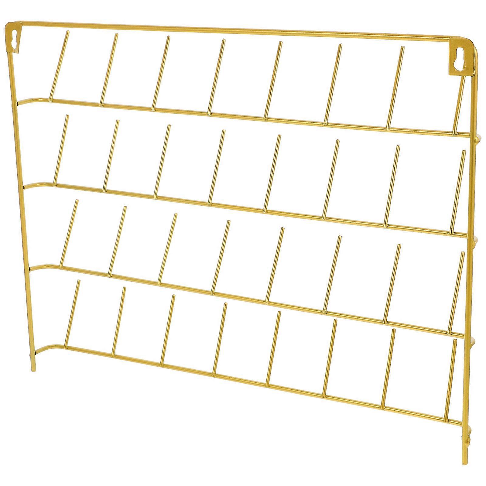 Household Braiding Rack Thread Holder for Storage 32 Spools Golden Iron