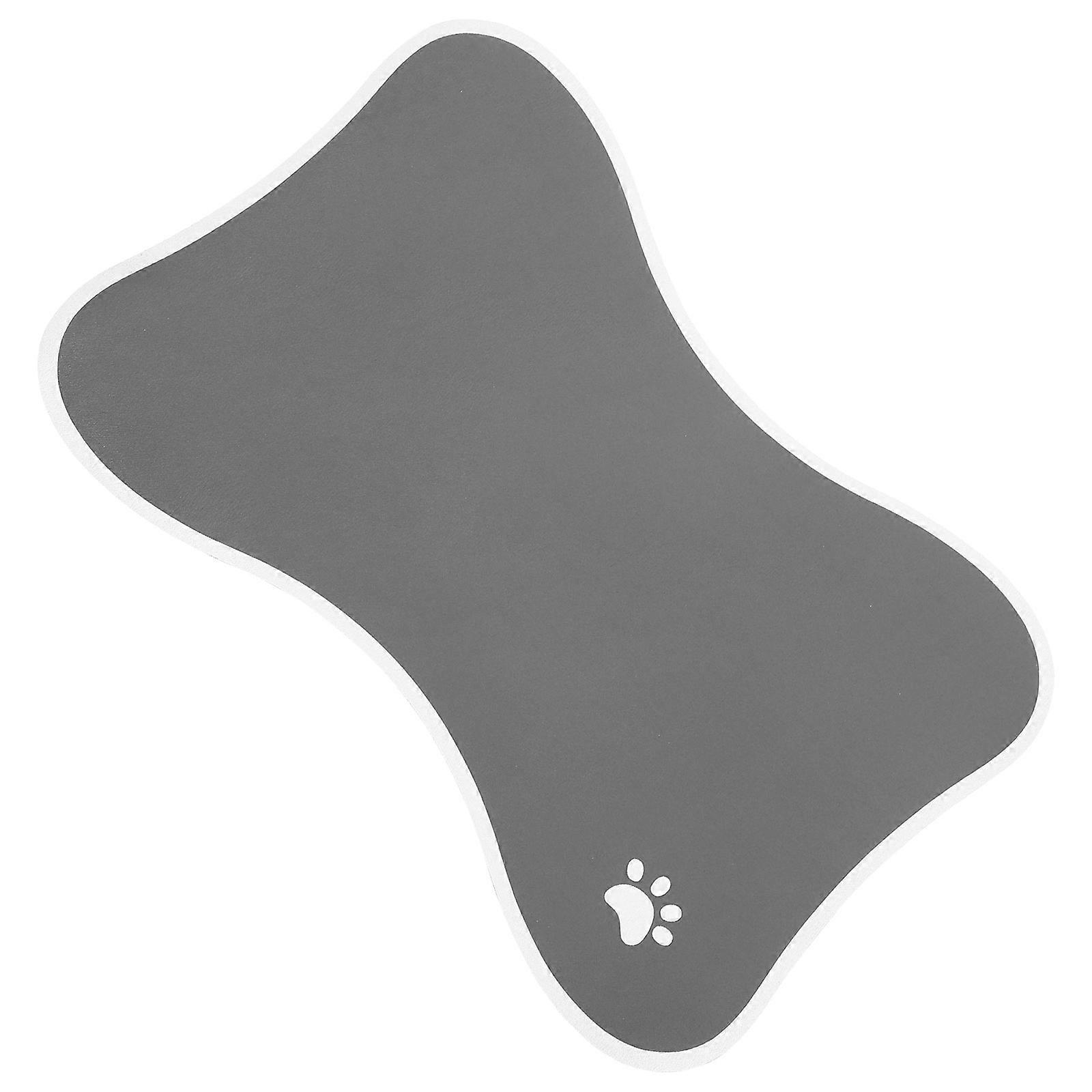 Pet Feeding Mat Quick Drying Function with One Grey Cat Bowl Mat
