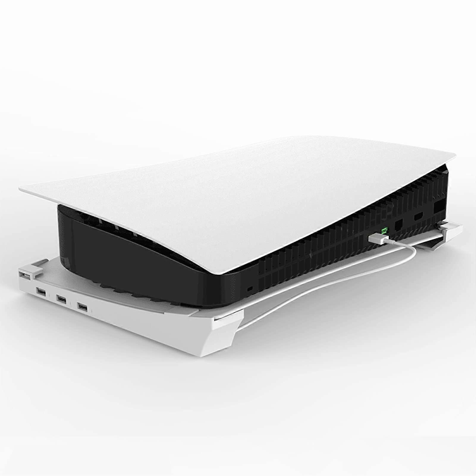 Horizontal Stand with 4 Port USB Hub, Charging Ports and Cooling Design for PS5 Digital and Disc Edition