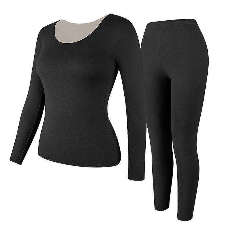 Women's Ultra Soft Fleece Lined Thermal Top & Bottom Base Layer Underwear Set