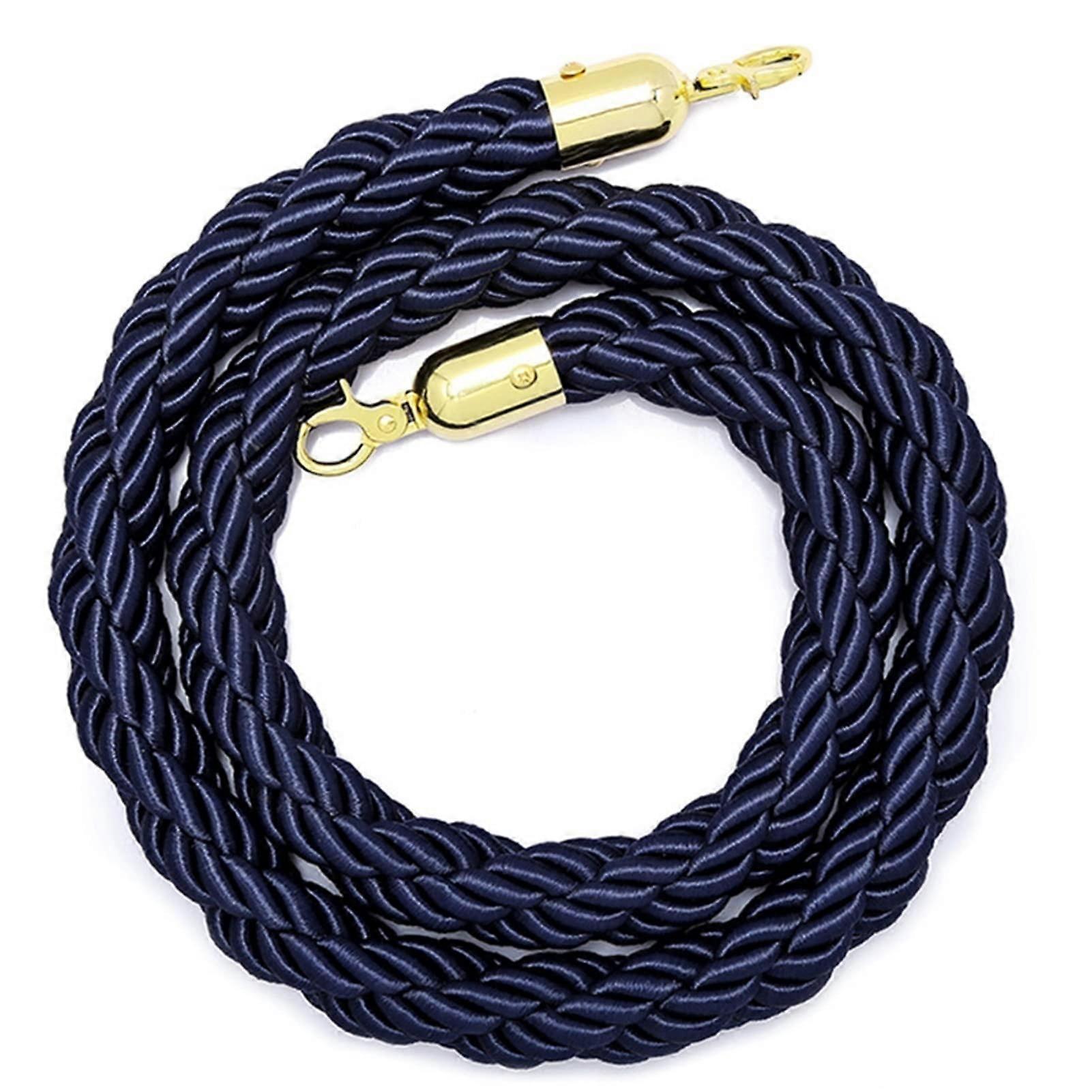 Velvet Stanchion Rope with Polished Snap Hooks for Elegant Queue Management, 4ft Crowd Control Barrier