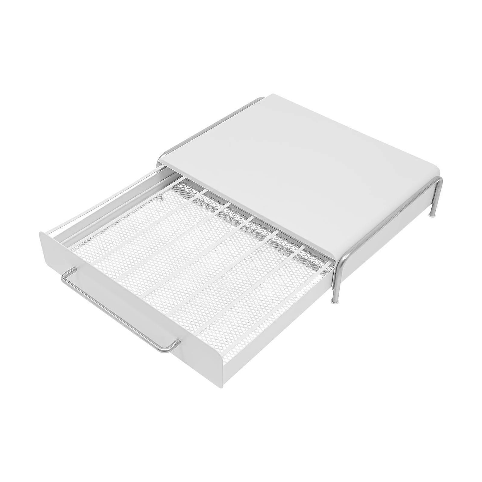 Coffee Pod Drawer 40 Capsule Holder with Smooth Sliding Rack SpaceSaving Fits Under Coffee Machine White