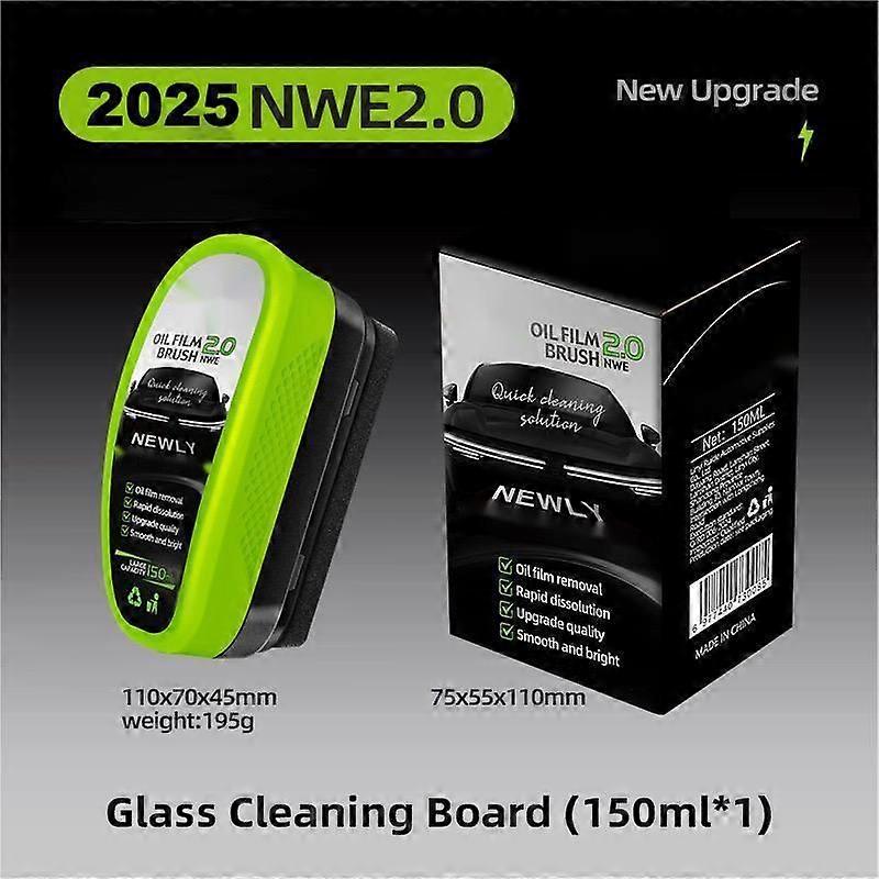 Automotive Oil Film Cleaning Brush - Efficient Car Glass Oil Film Remover with Fog Prevention & Hydrophobic Coating, Windshield Cleaner for Clarity En