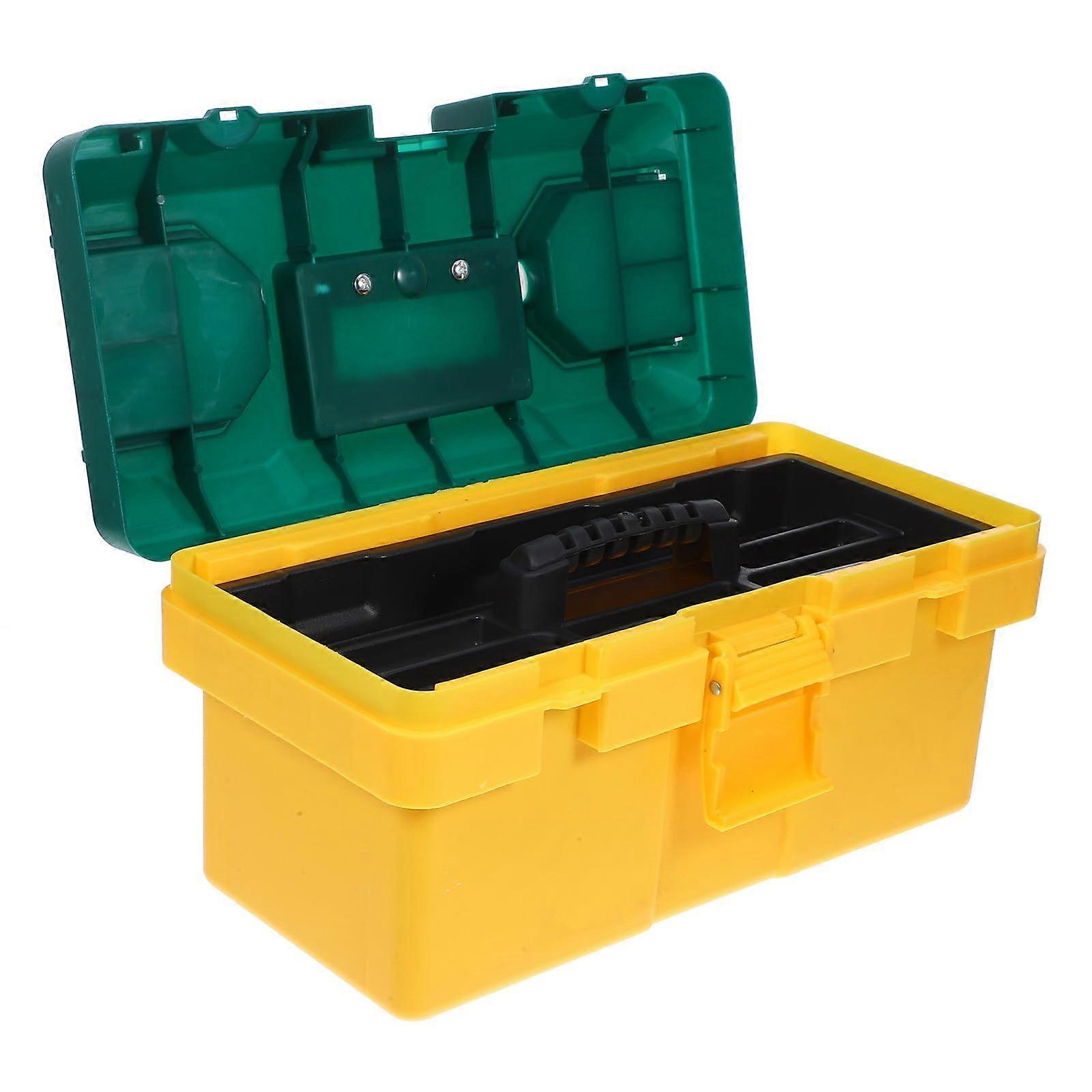 14Inch Plastic Toolbox with Handle, Large Capacity Tool Storage Box for Home and Industrial Use