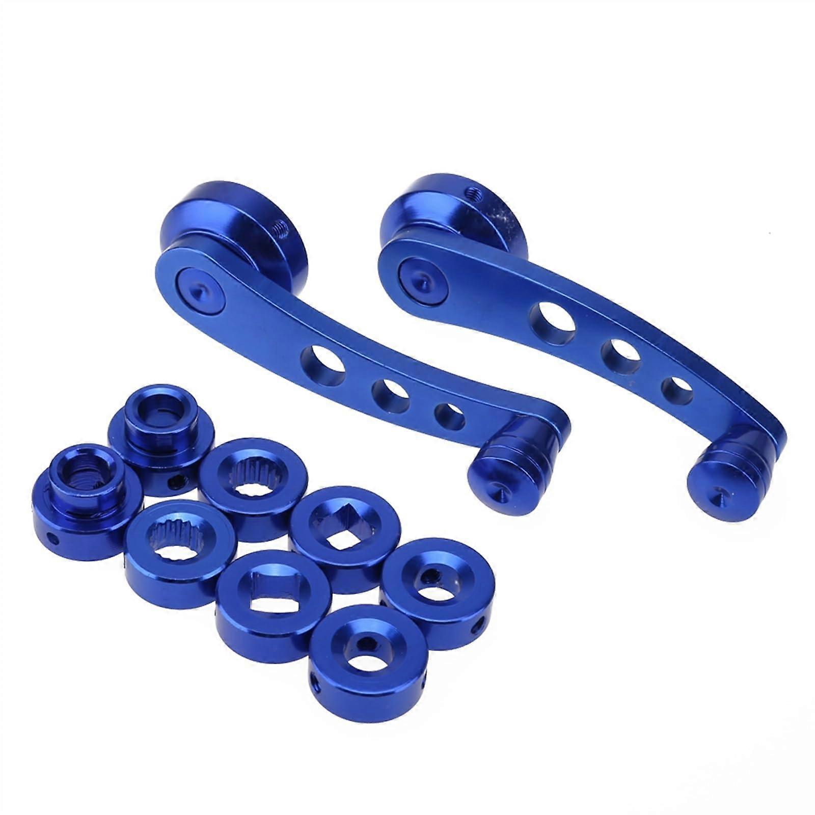 Manual Window Crank Handle, 2Pcs Aluminum Alloy Universal Car Window Regulator Replacement Blue