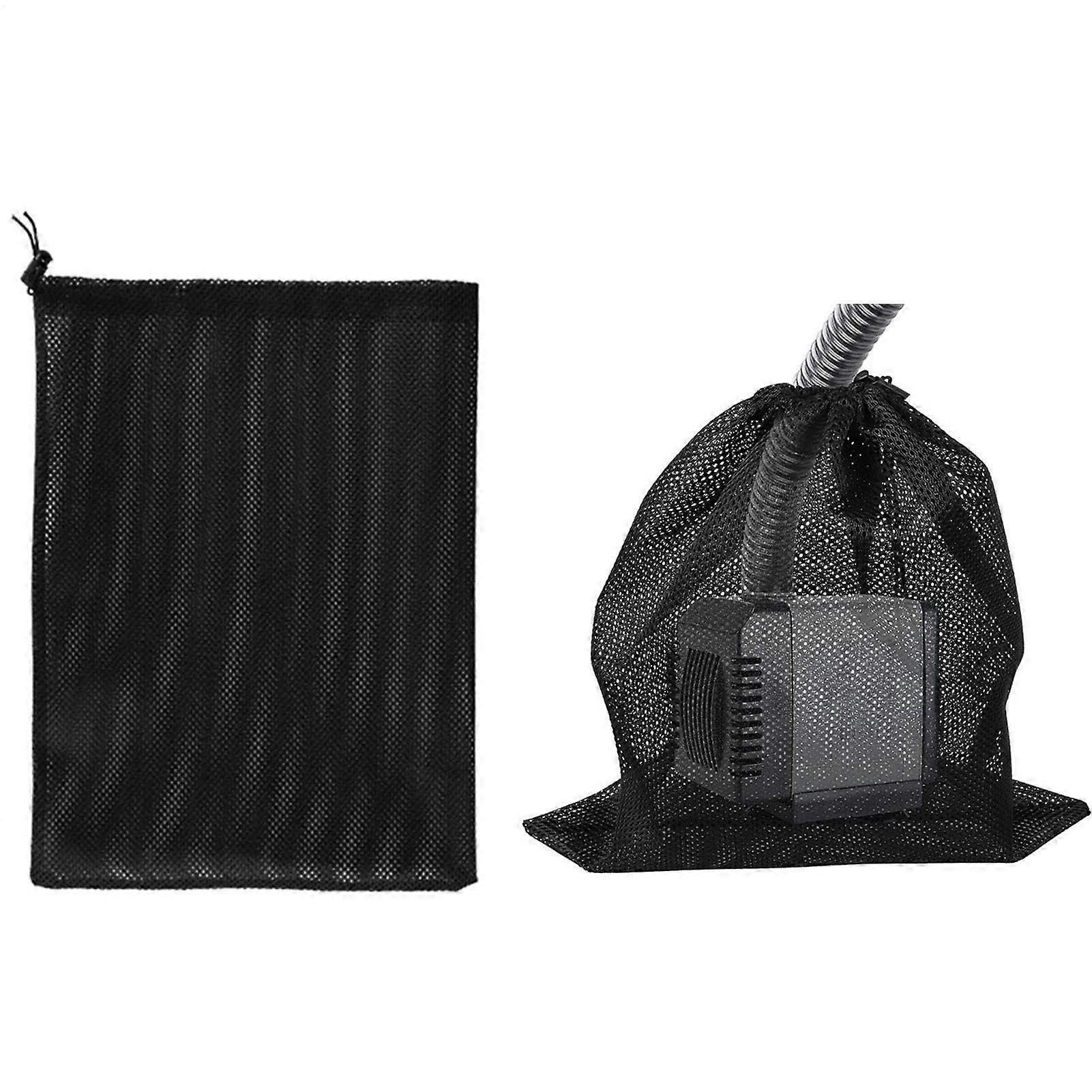 Pond Pump Filter Bag with Drawstring, Heavy Duty ClogProof Mesh Cover, 12.2x15.9in, 2 Pack