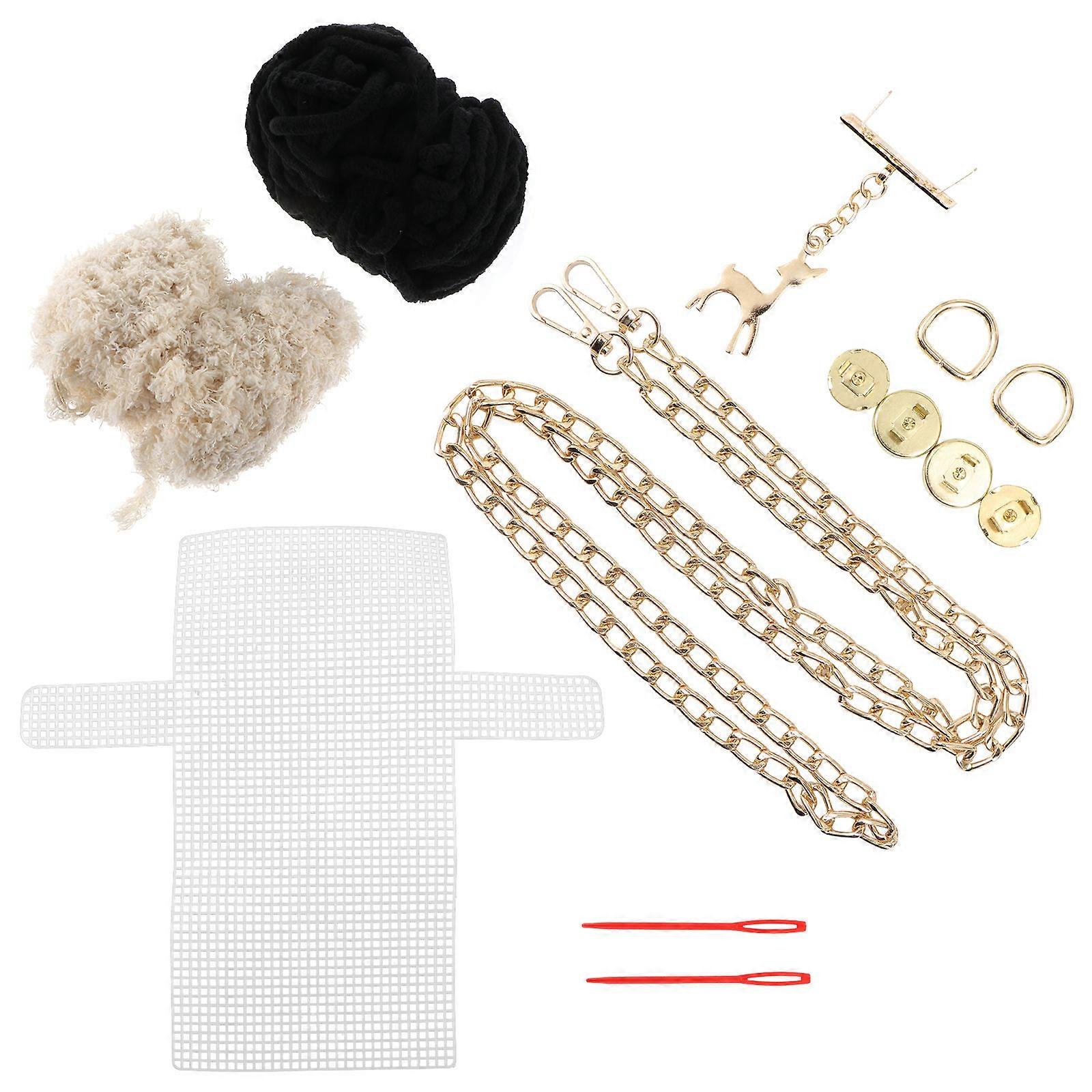 1 Set DIY Cross Stitch Purse Kit with Practical Handmade Materials and Accessory