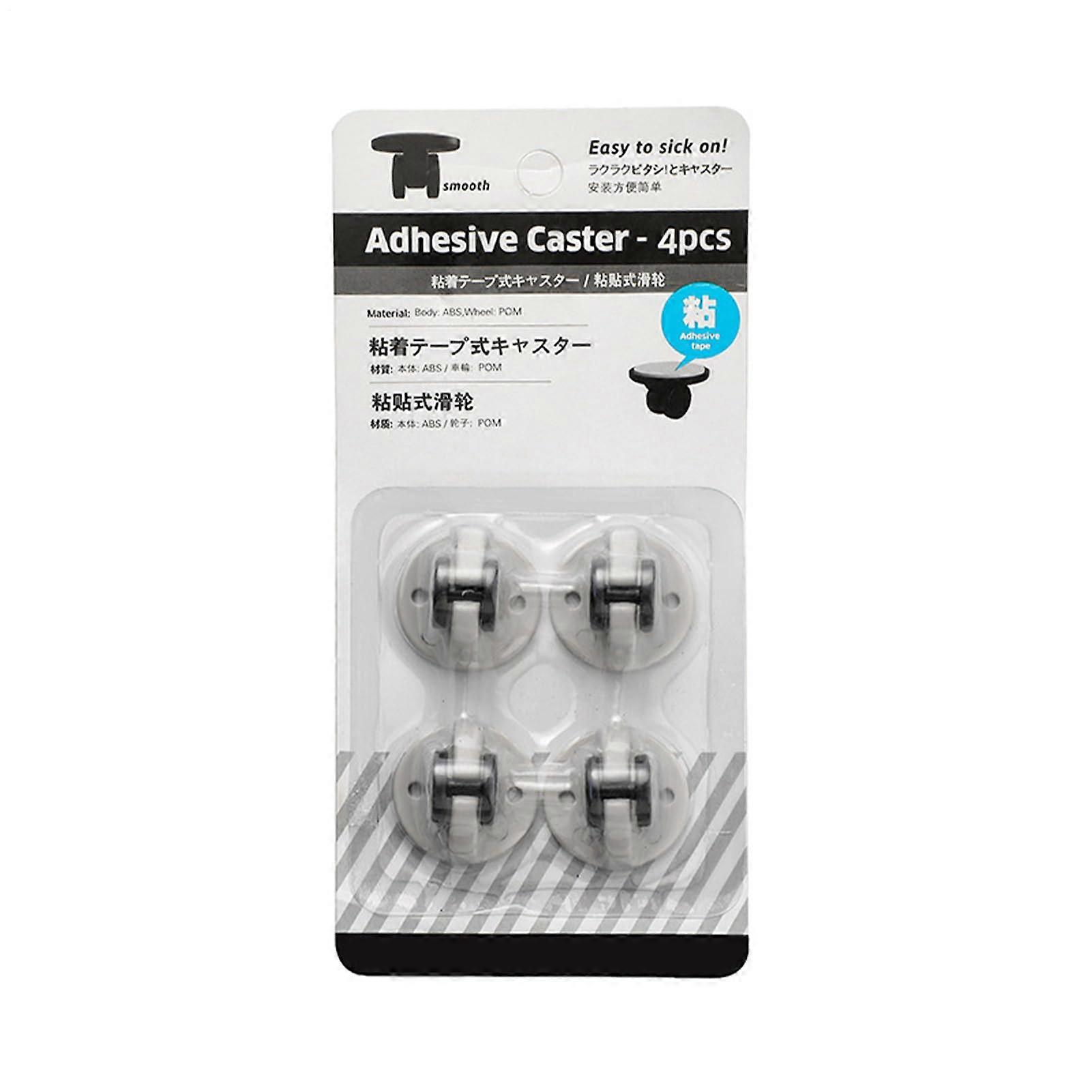 Mini Caster Wheels 4 Pack Self Adhesive Smooth Quiet Rolling for Furniture Boxes DIY Projects