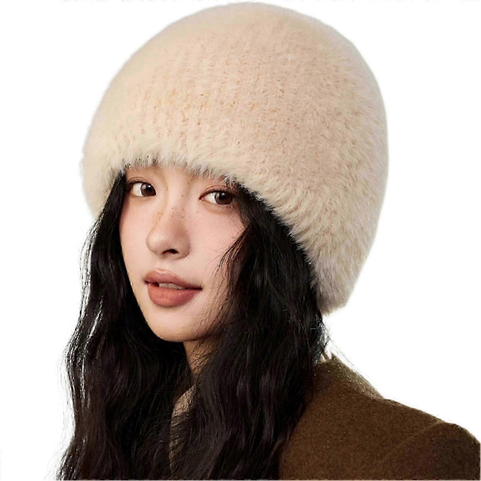 Winter Warm Fur Beanie Hat for Outdoor Fall Activities