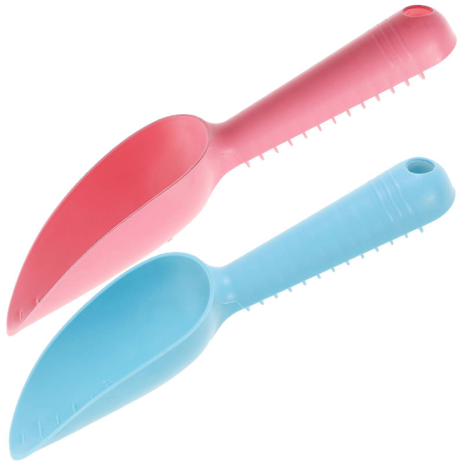 Garden Tools Plastic Hand Trowel for Soil Turning 2Pcs Blue