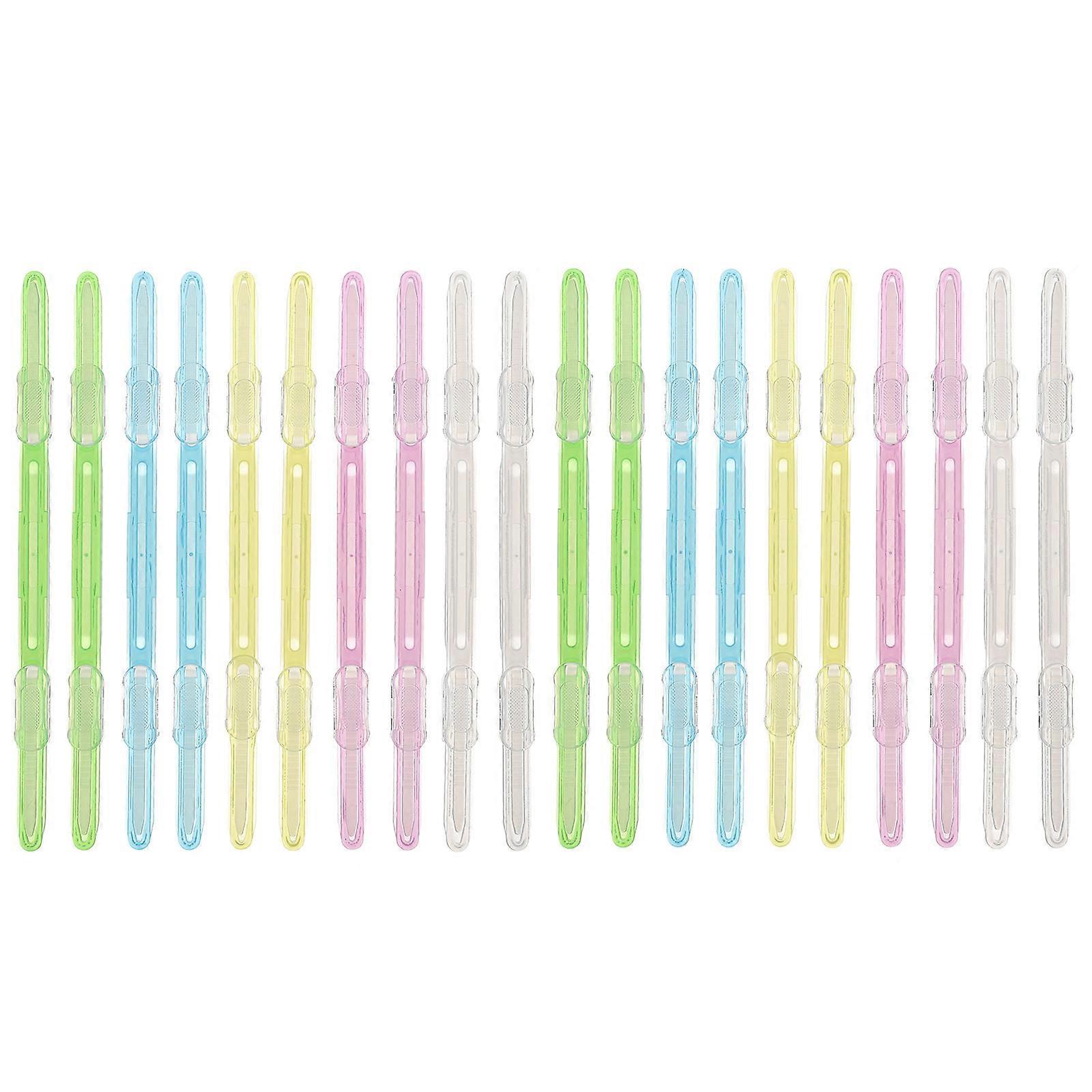 Plastic Bookbinding Binder Clip for Paper Fasten 20Pcs Assorted Colors
