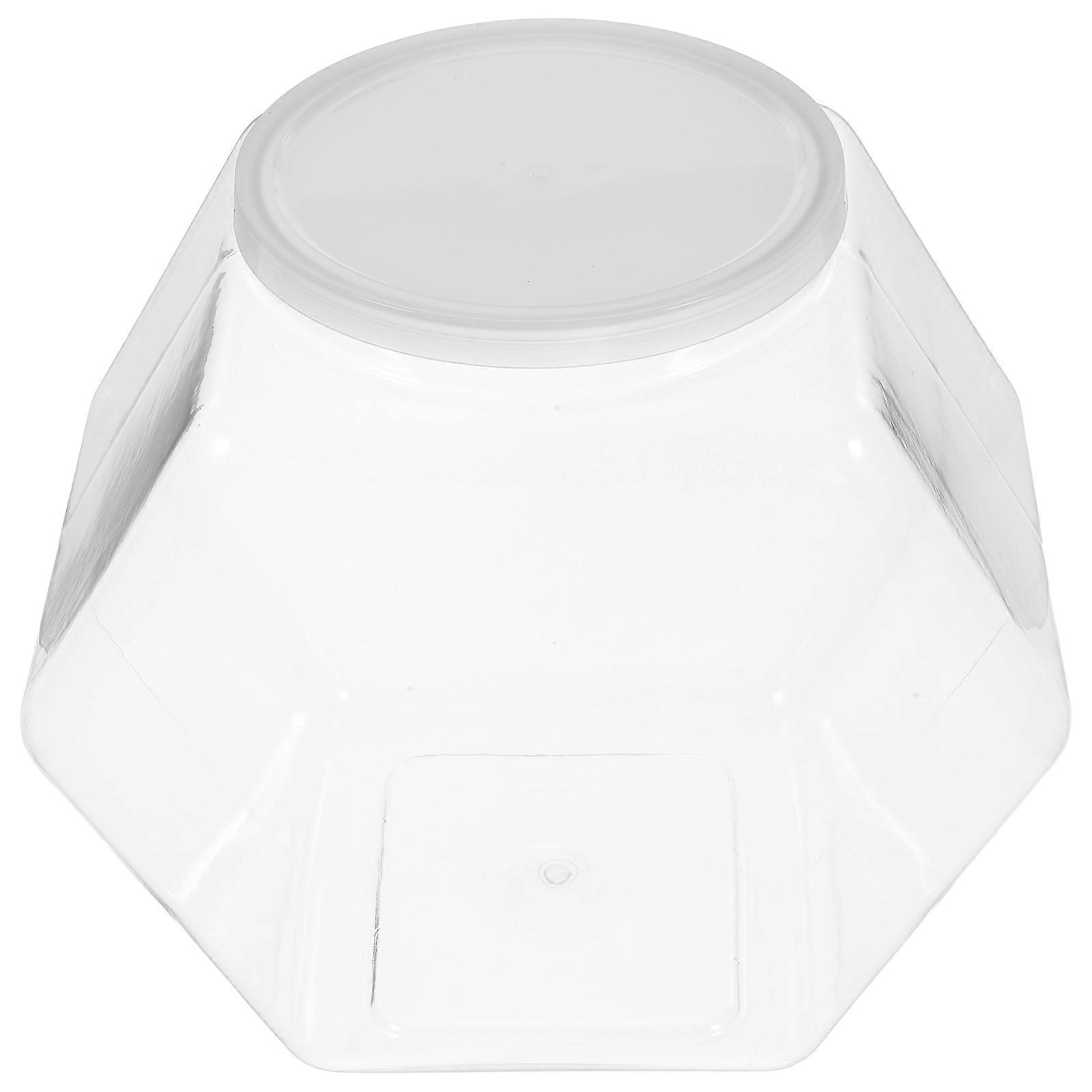 Cookie Jar Hexagon Candy Container for Storage 1 Large-Capacity Clear Jar
