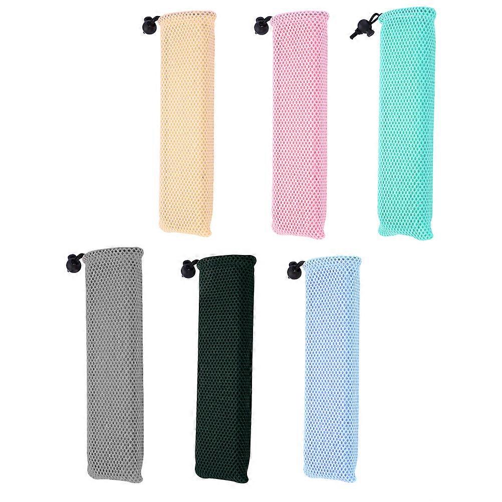 Portable Mesh Utensil Case for Outdoor Use Assorted Color 6pcs Set