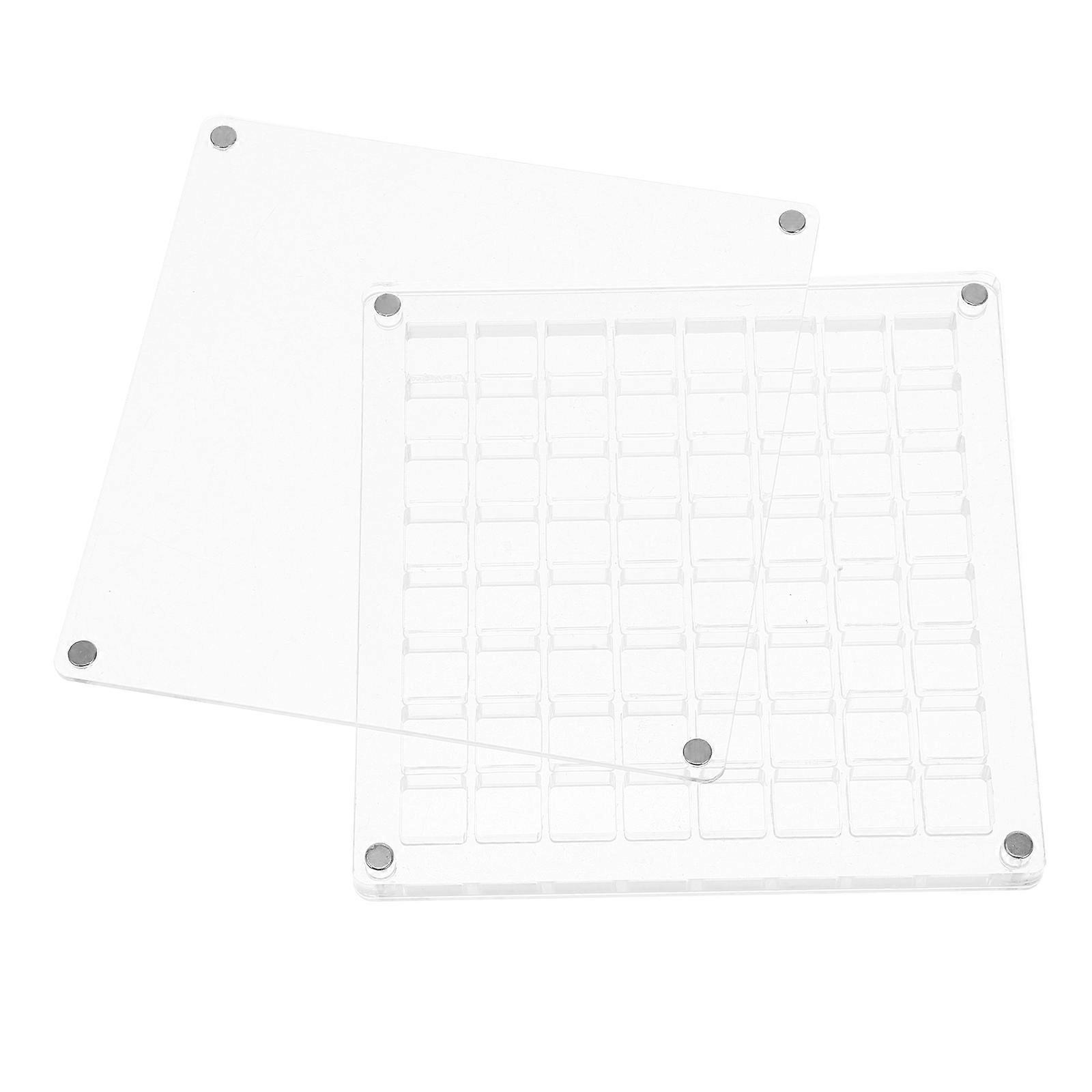 Magnetic Acrylic Seashell Display Box for Storage with 64 Mini Compartments