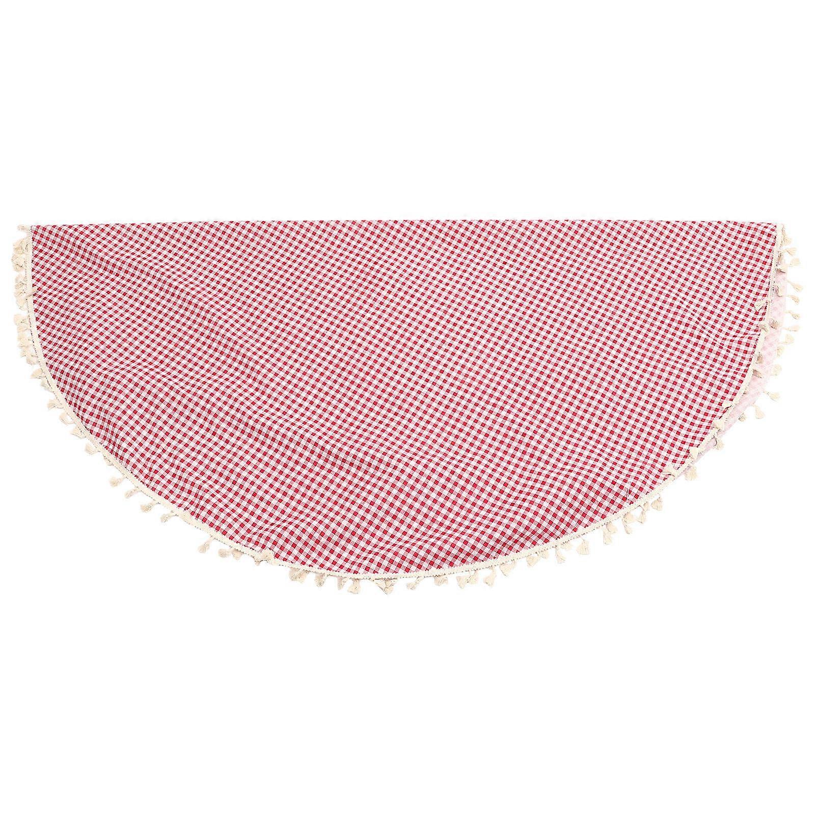Pink Checkered Tablecloth Round Tablecloth for Dining Room 3Pcs