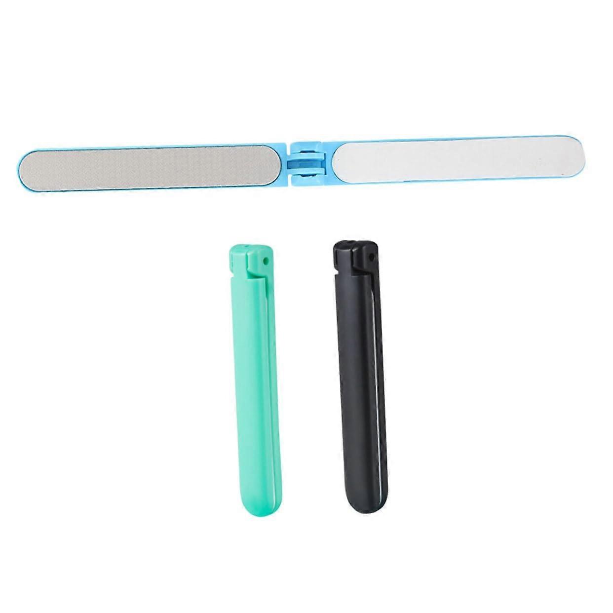 3pcs DualSided Nail File and Buffer Set for Natural Nails with Foldable Travel Design