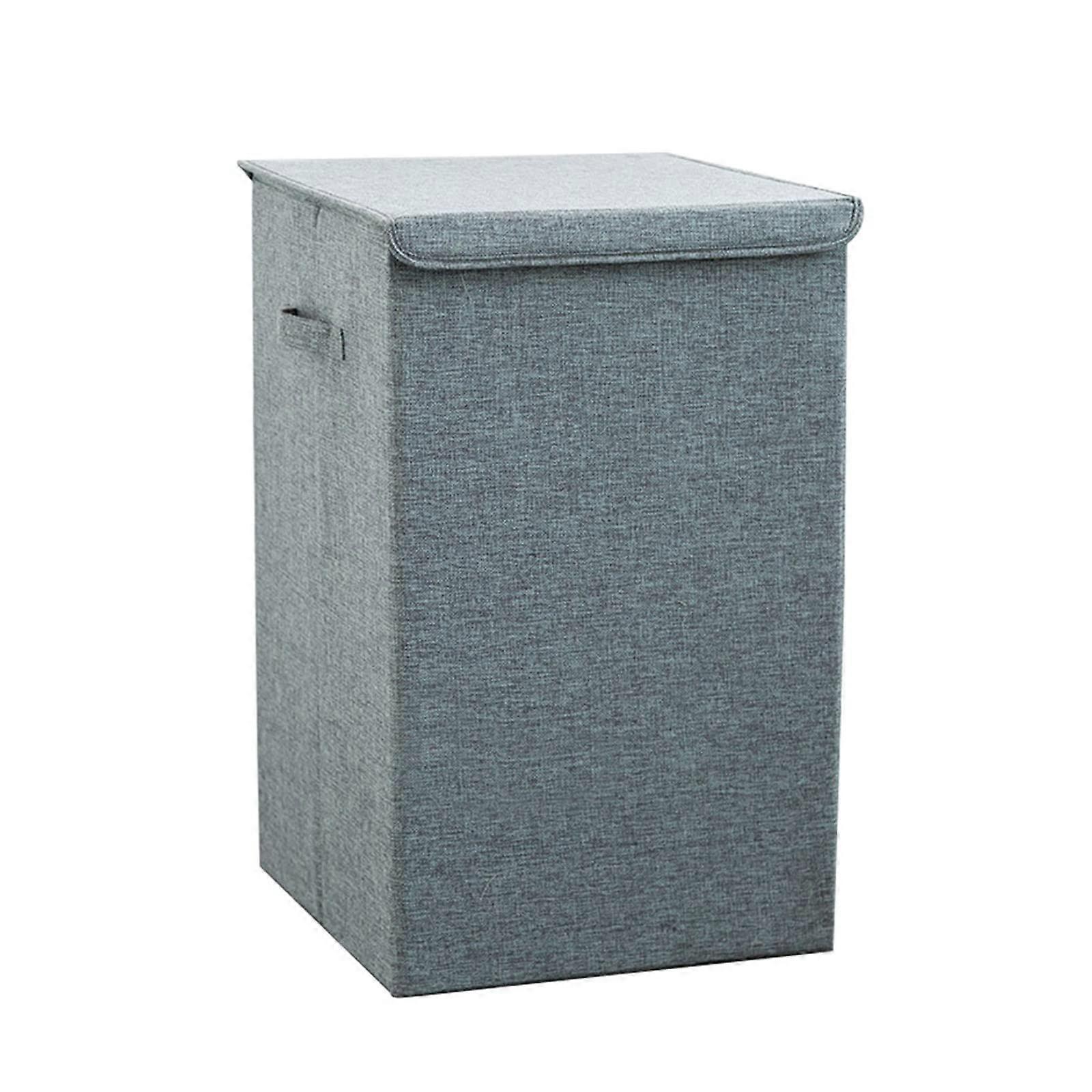 Cotton Folding Laundry Basket with Handles for Dirty Clothes and MultiPurpose Storage Bin Gray
