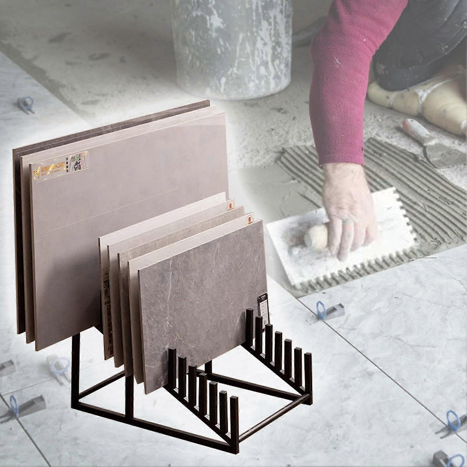 Heavy Duty Tile Display Rack, Large Capacity Floor Tile Sample Holder for Workshop and Exhibition