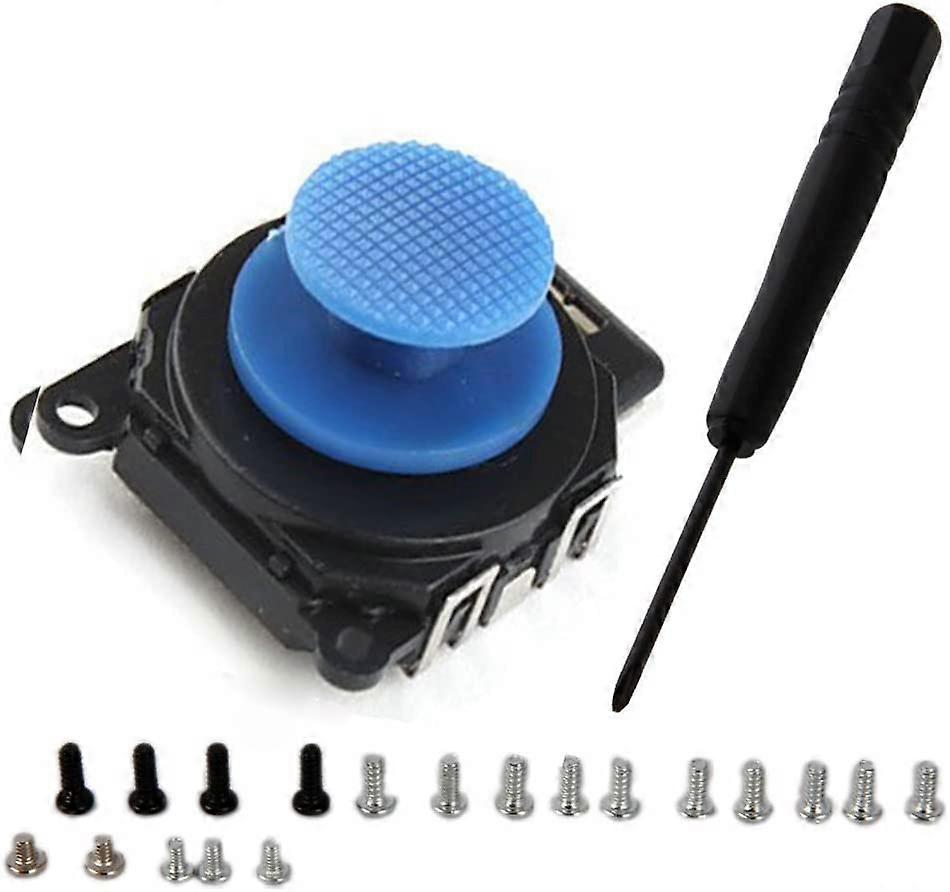 Joystick Replacement with Screws and Tool Kit, Analog Thumbstick Blue Cap  for PSP 2000