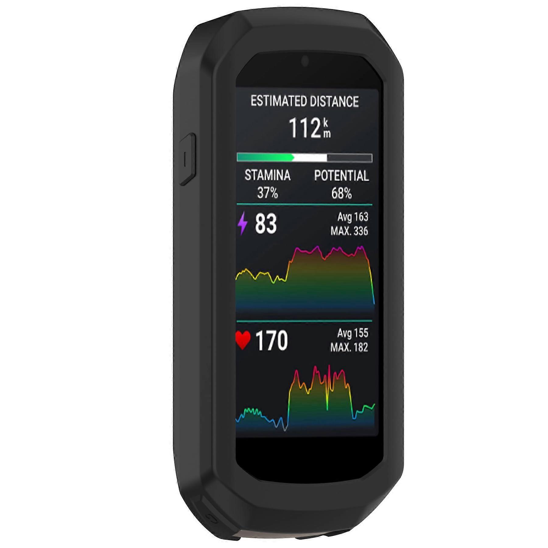 Silicone Protective Case Shockproof ScratchResistant Cover Black A Style for Garmin Edge 1050