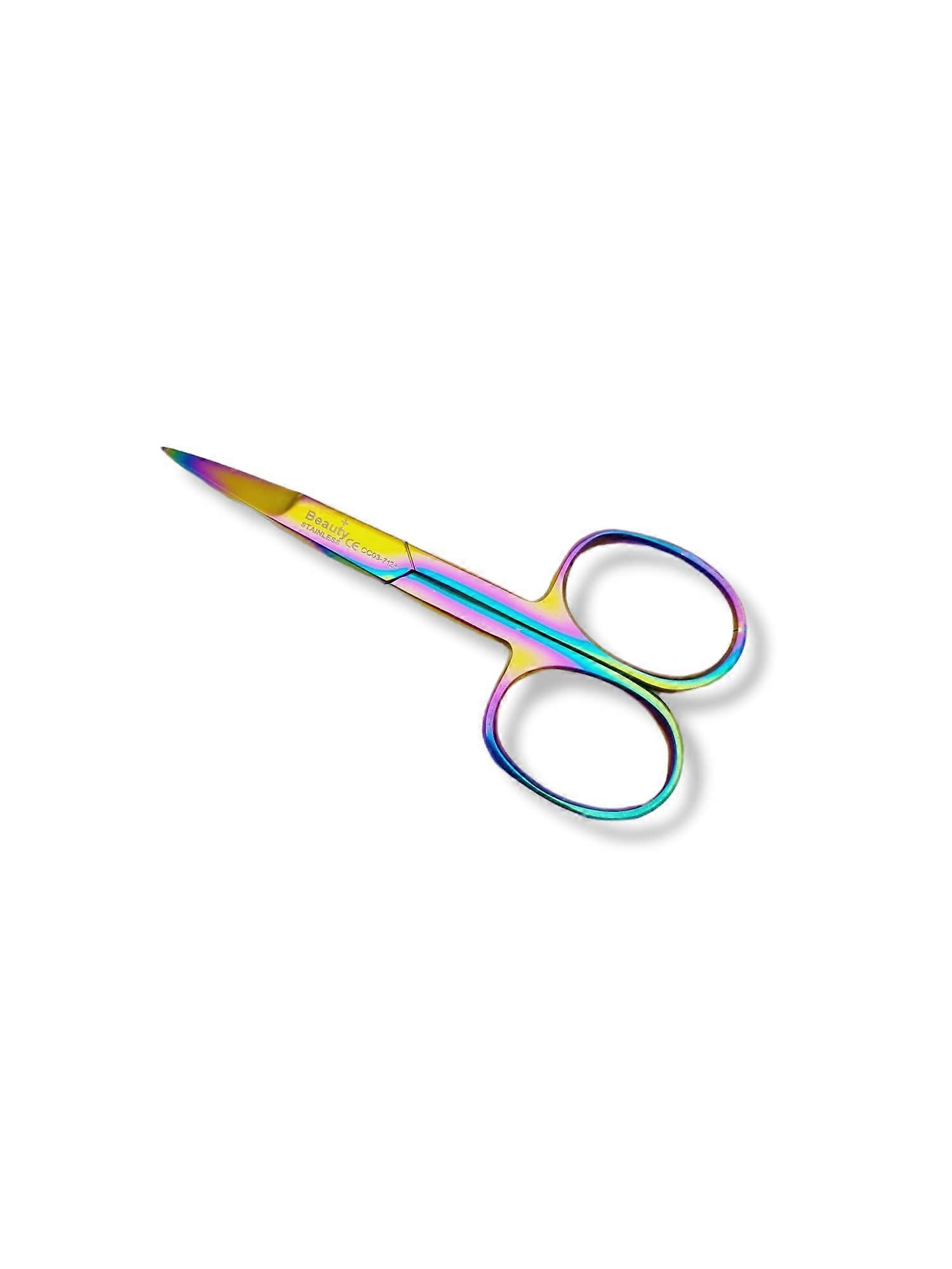 Rainbow Multi Colour Stainless Steel Nail Scissors 9cm for Precise Manicure and Pedicure