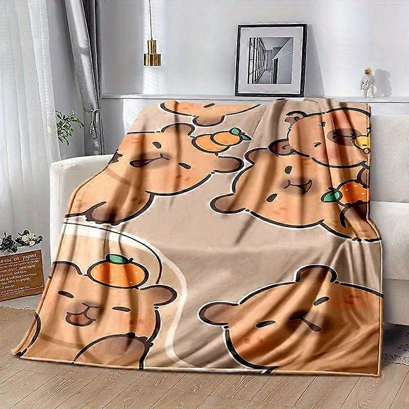 Capybara Blanket Soft Lightweight Throw with Brown Capybaras