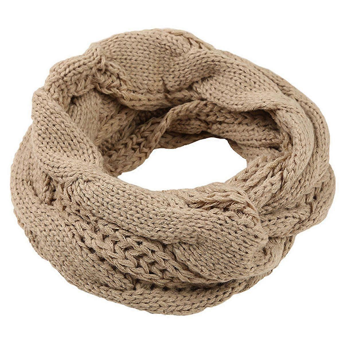 Women's outdoor warm twist knit bib solid color wool thick bib