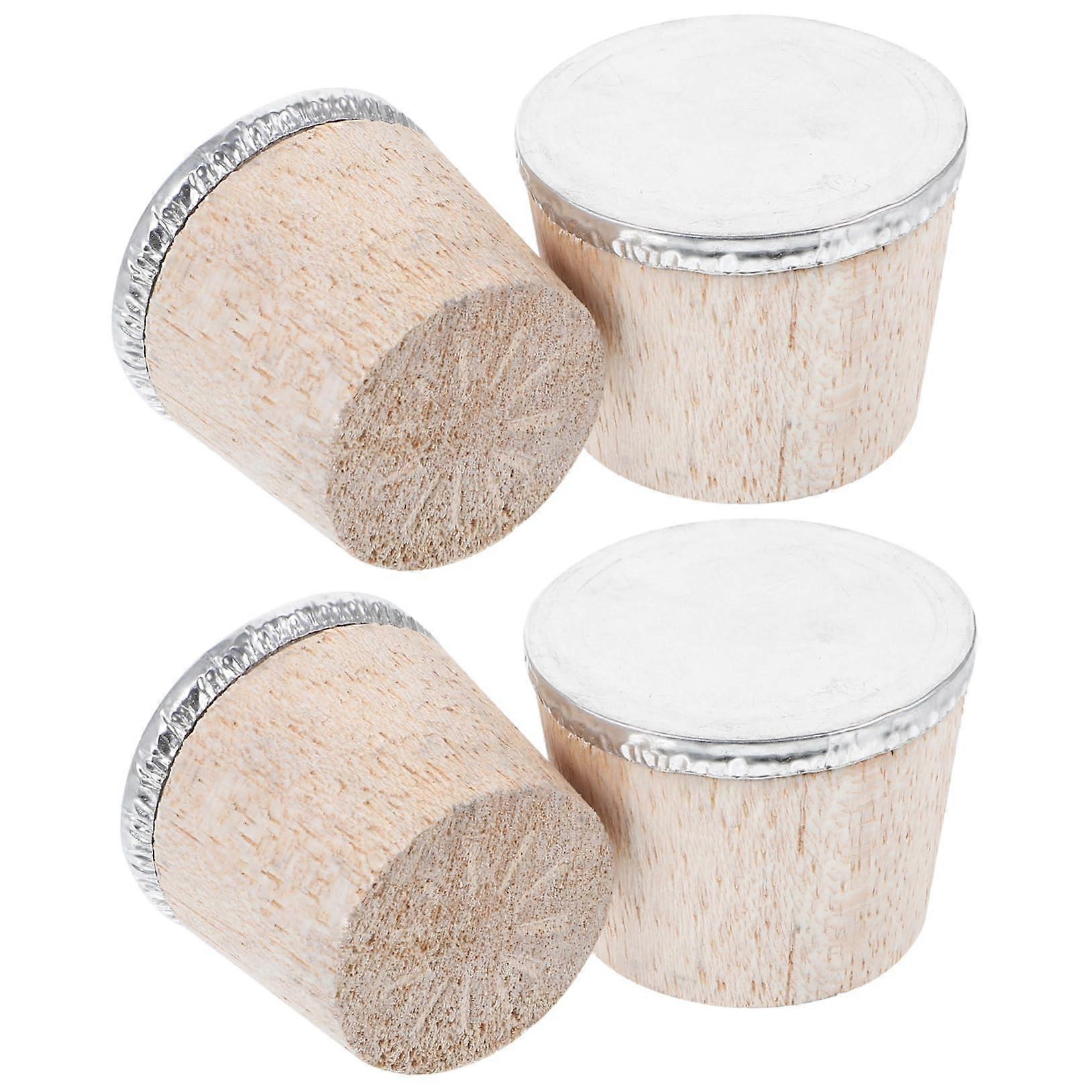 4pcs Wooden Kettle Stopper LeakProof Hot Water Bottle Plug Easy Replacement Threaded Cap