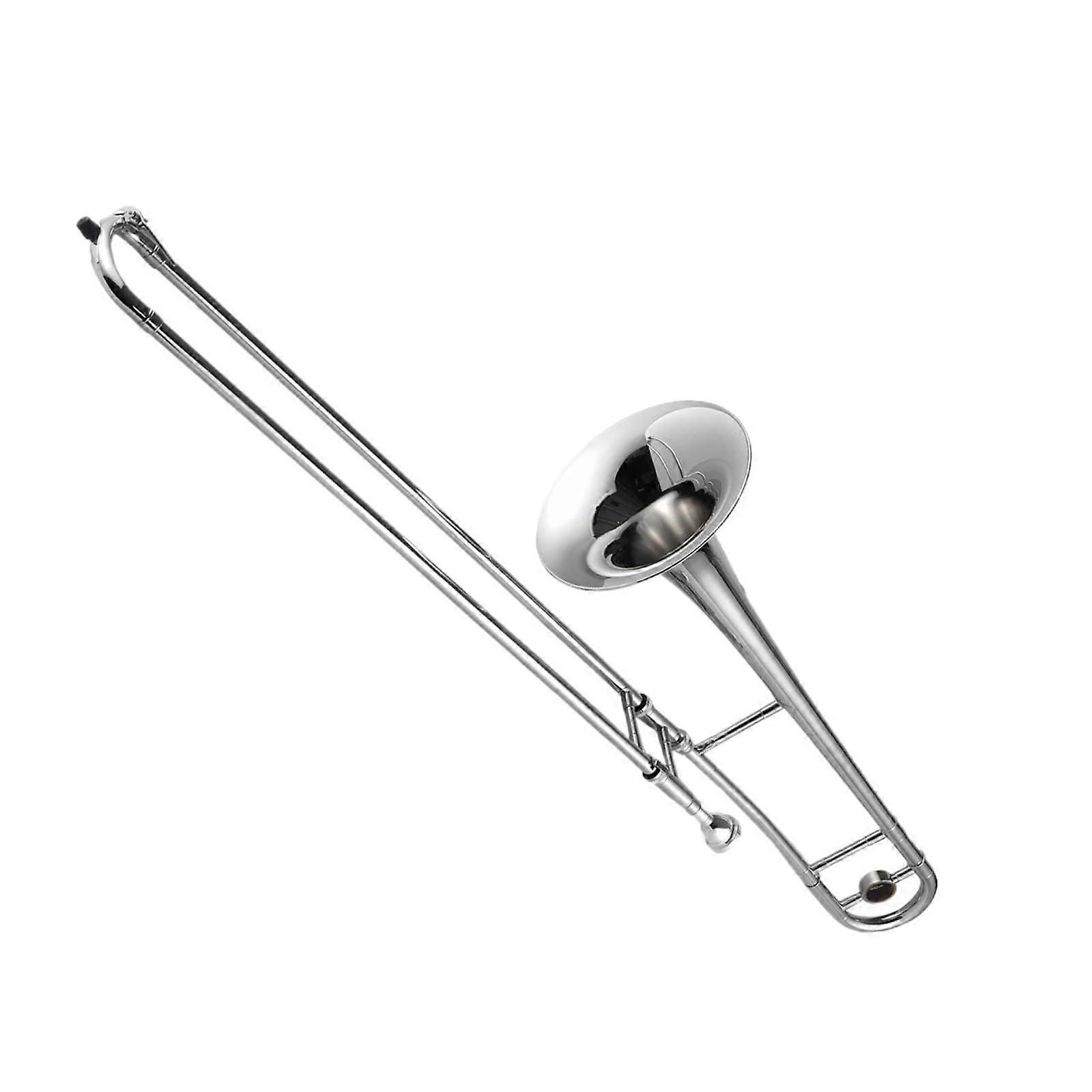 Bb Tenor Trombone with Silver Plating, Smooth Glide Action and Case for Warm Resonant Tone