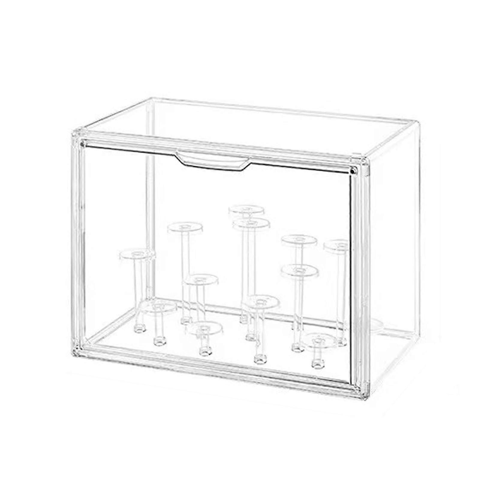 Acrylic Display Case with Magnetic Door Lock, Stackable Clear Display Box for Collectibles and Mini Figures