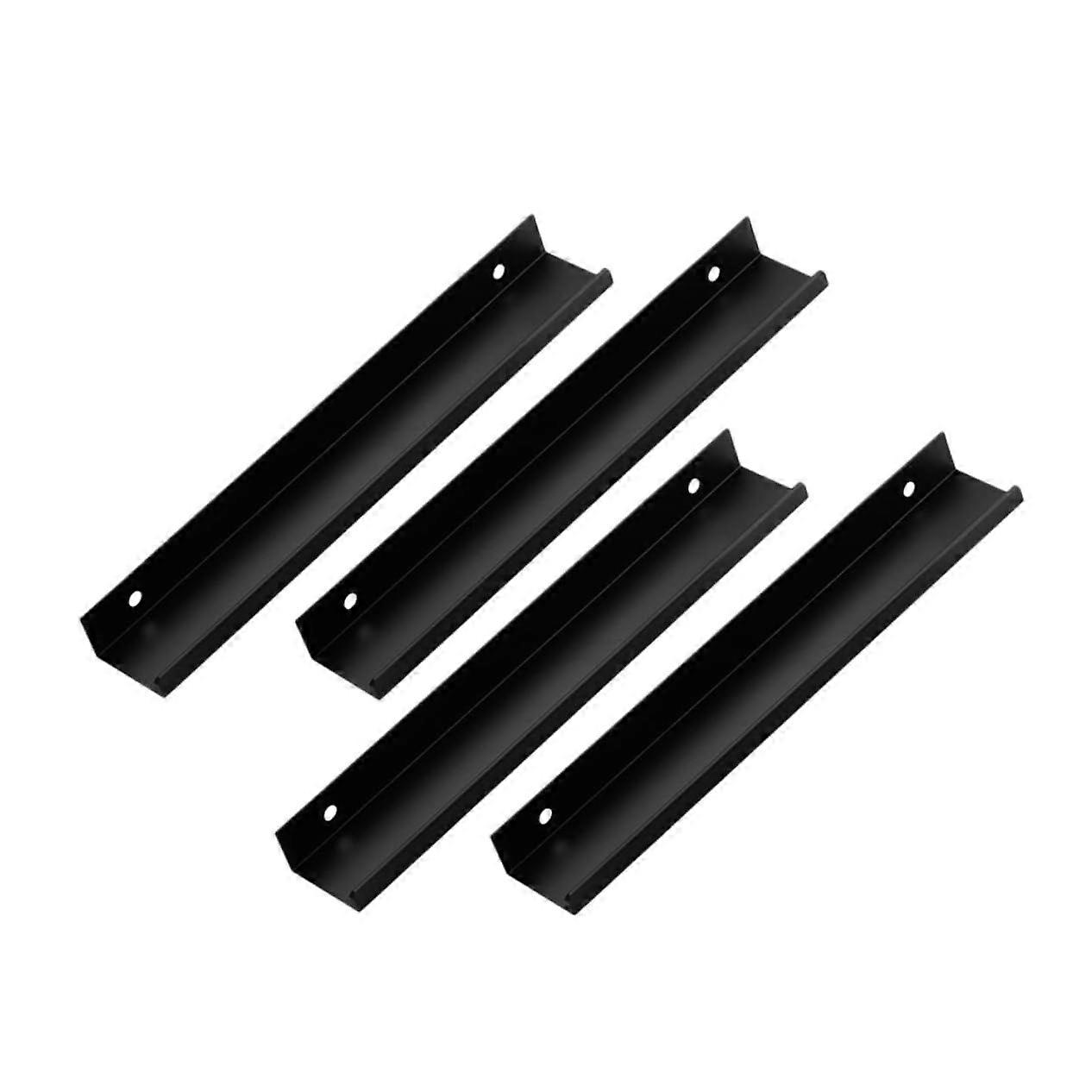 4pcs Modern Black Cabinet Pulls Concealed Flush Drawer Handles for Kitchen and Bathroom