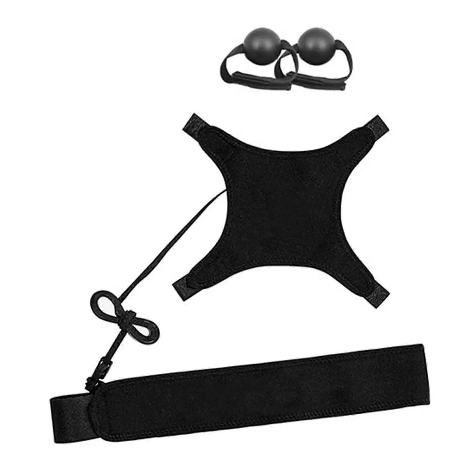 Volleyball Training Equipment Adjustable Elastic Spike Trainer Aid for Solo Serve Practice Black