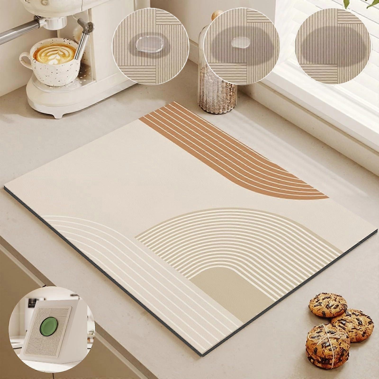 Dish Drying Mat with Super Absorbent Surface, Waterproof Coffee Maker Mat for Kitchen Counter, 12x20